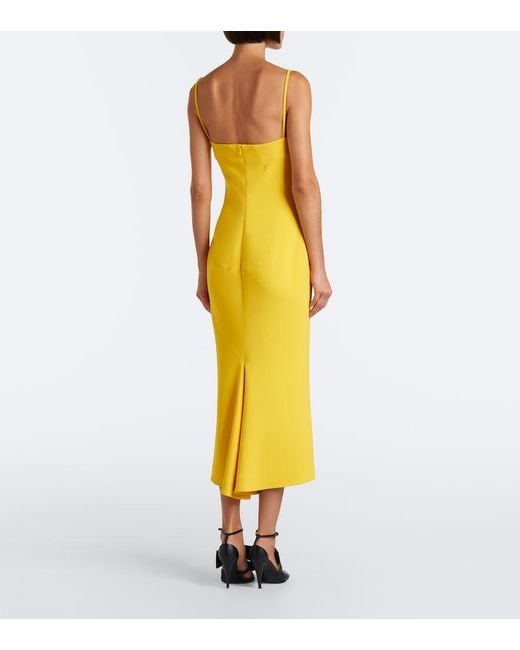 Givenchy Yellow Crepe Cady Midi Dress