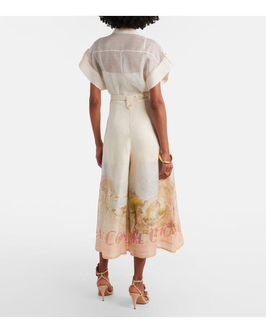 Zimmermann Natural Como Linen And Silk Jumpsuit