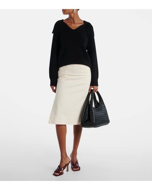Bottega Veneta Black Campana Medium Leather Shoulder Bag