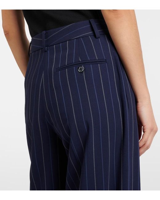 Ralph Lauren Blue Jody Wool Wide-Leg Pants