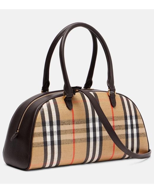 Burberry Black Highlands Checked Jacquard Tote Bag