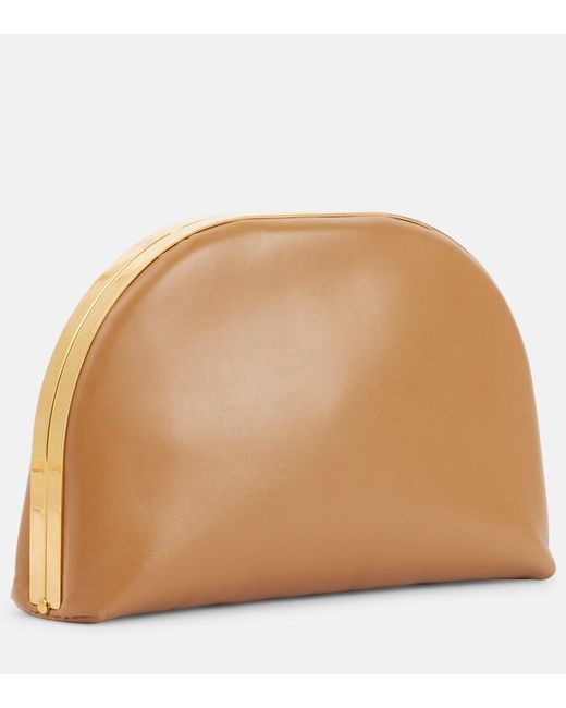 The Row Brown Sylvia Leather Clutch