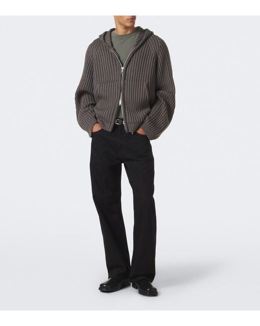 Our Legacy Gray Level Wool Zip-Up Hoodie for men