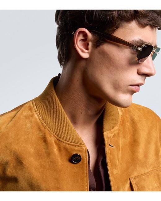 Cartier Blue Premiere De Cartier Rectangular Sunglasses for men