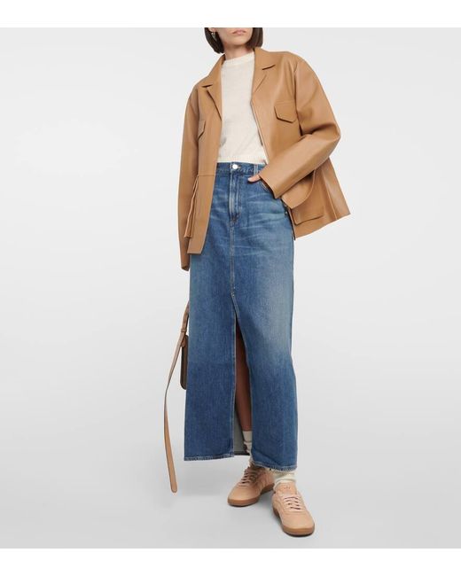 Agolde Blue Leif Denim Maxi Skirt