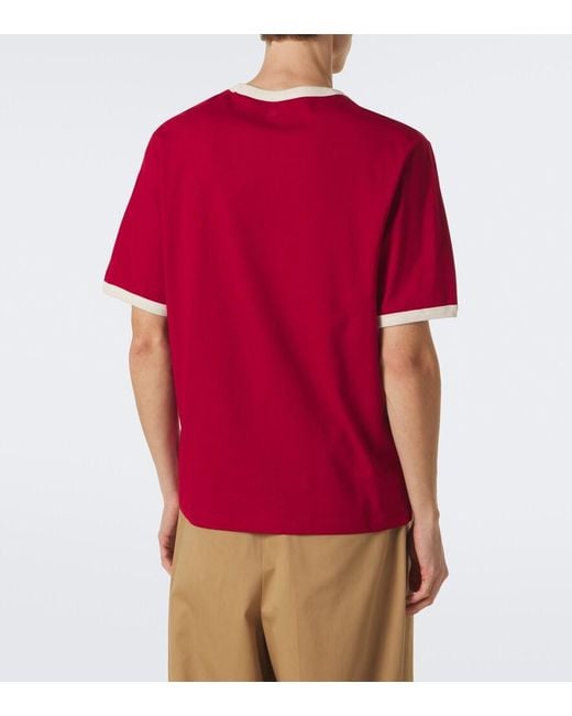 AMI Red Ami De Cour Cotton Jersey T-Shirt for men