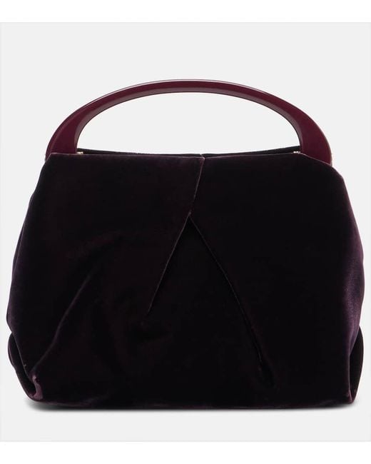 Dries Van Noten Black Tote Bag Crisp Small Aus Samt