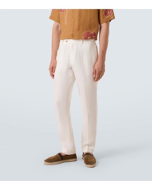 Pantalones Rectos Affonso De Lino Frescobol Carioca de hombre de color White