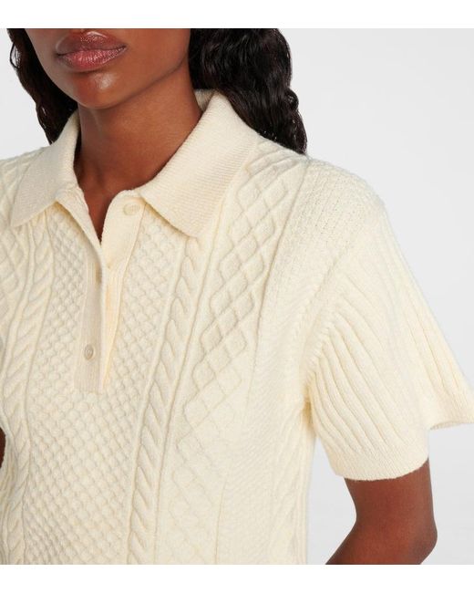 J.W. Anderson Natural Cable-Knit Wool And Cotton-Blend Polo Shirt