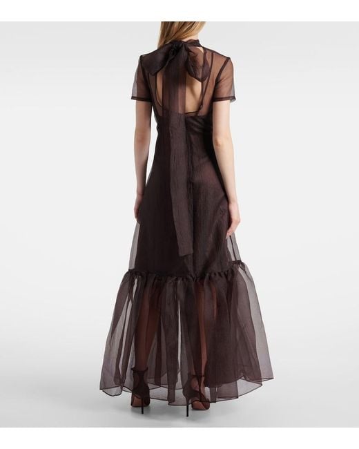 Staud Brown Calluna Organza Maxi Dress