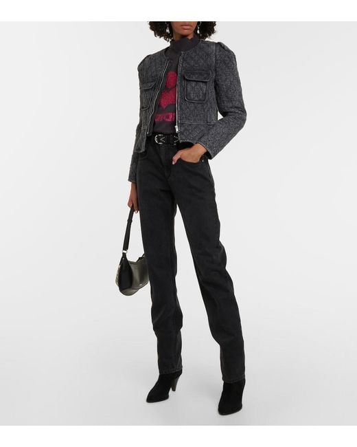 Isabel Marant Black Deliona Quilted Cotton-Canvas Jacket