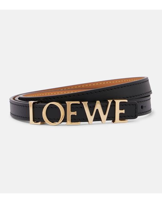 Loewe Black Slim Logo Leather Belt