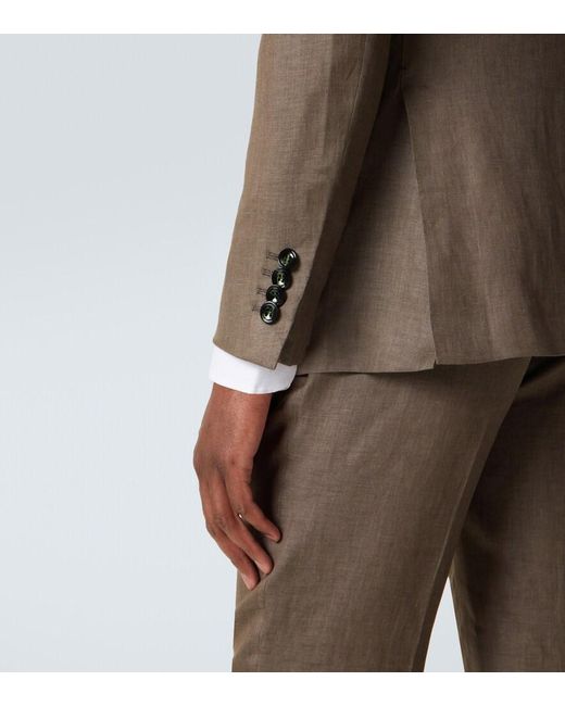 Kiton Natural Linen, Wool, And Silk Suit for men
