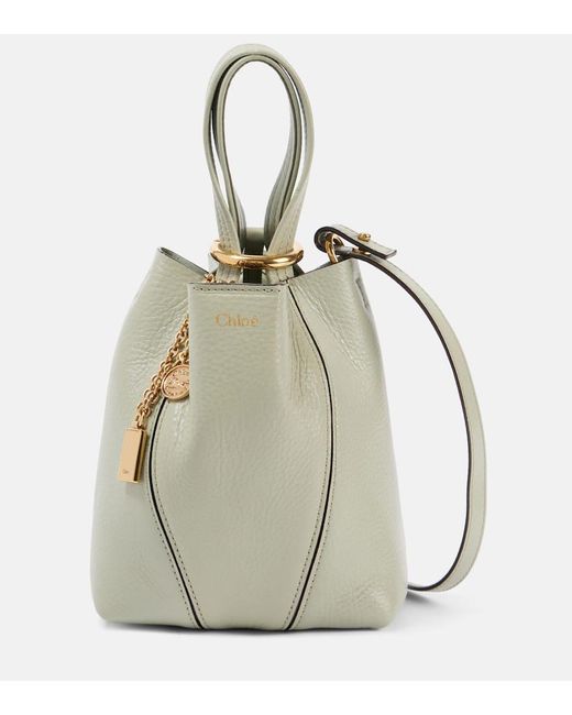 Chloé Green Tote Spin Small Aus Leder
