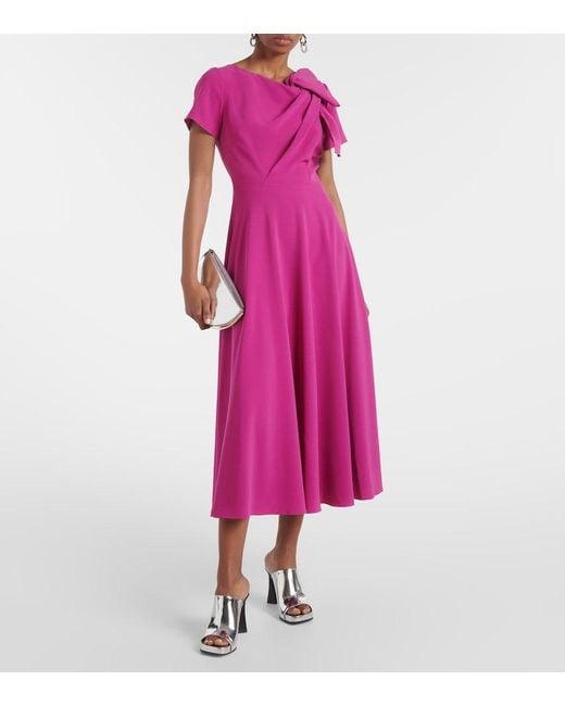 Roksanda Purple Bow-Detail Midi Dress