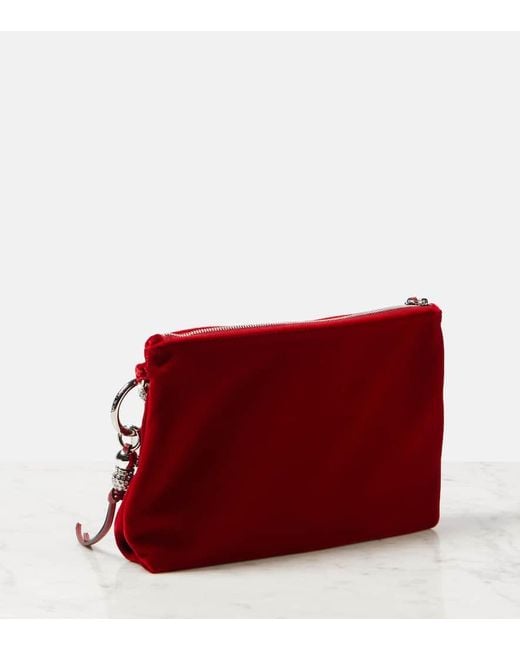Jimmy Choo Red Clutch Callie Aus Samt Mit Kristallen