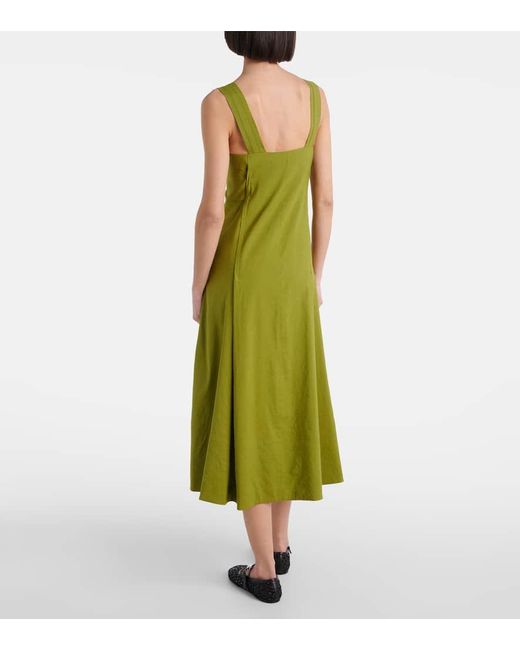 Vince Green Linen-Blend Midi Dress