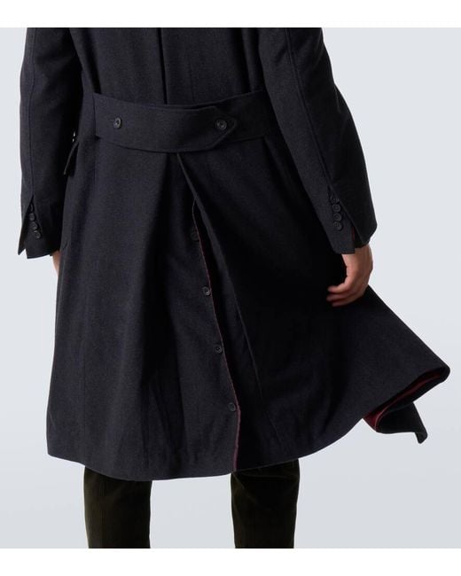 Rubinacci Black Virgin Wool Coat for men