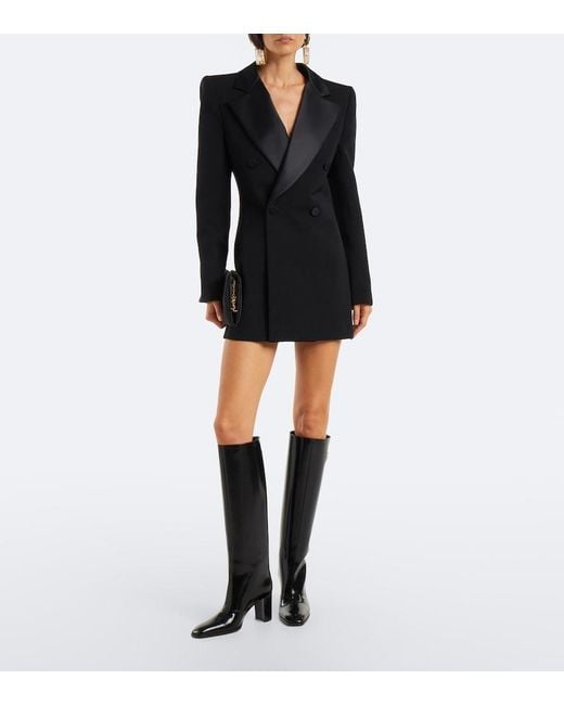 Saint Laurent Black Louis Leather Knee-High Boots