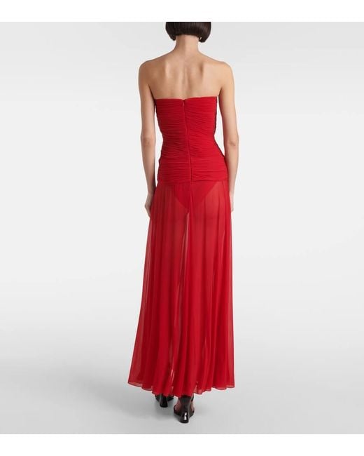 Magda Butrym Red Ruched Cocktail Dress