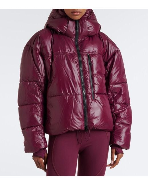 Adidas By Stella McCartney Purple Hooded Puffer Jacket