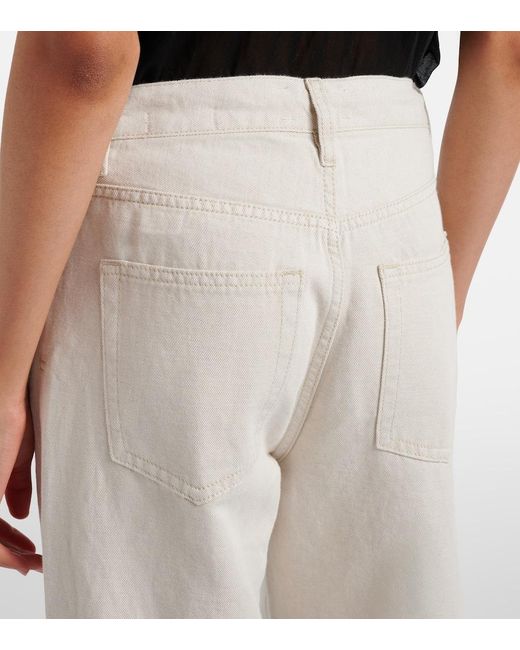 FRAME Natural Off Duty Drawstring Wide-Leg Jeans
