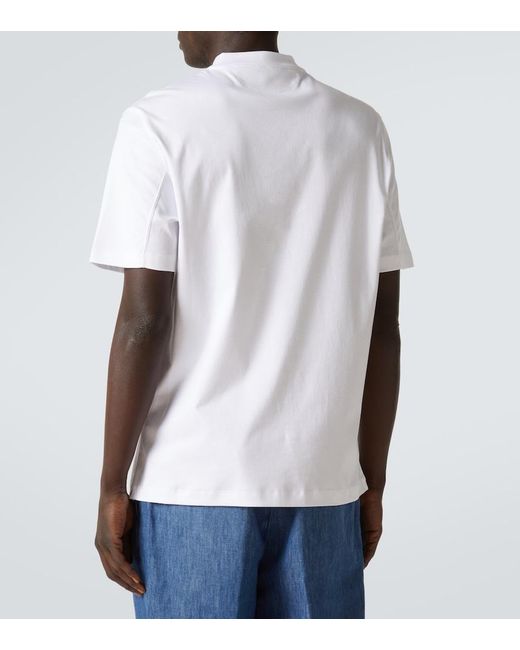 Brunello Cucinelli White Cotton Jersey T-Shirt for men