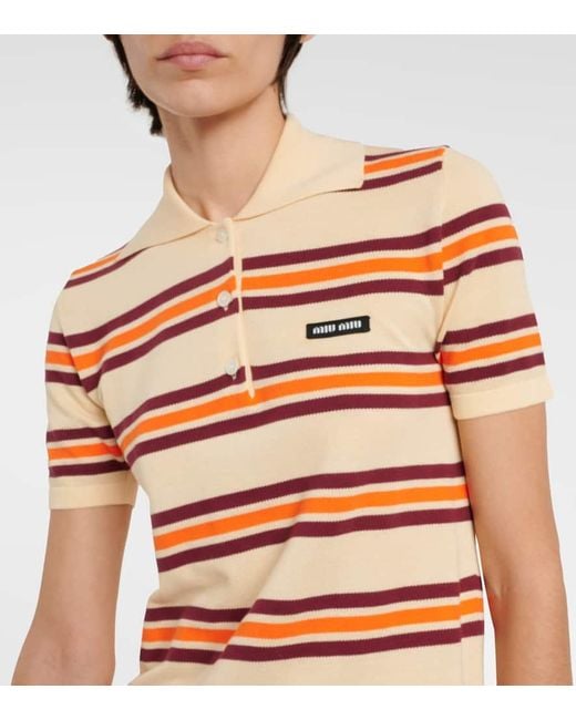Miu Miu Multicolor Minikleid Aus Baumwolle Und Seide
