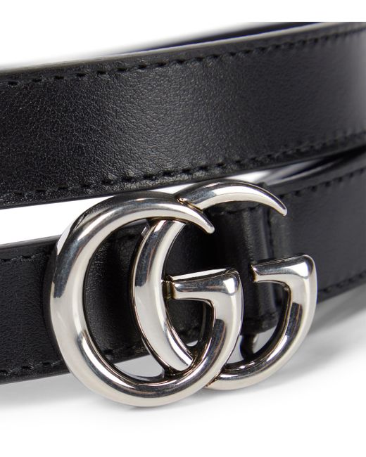 Gucci GG Marmont Leather Belt in Black - Lyst