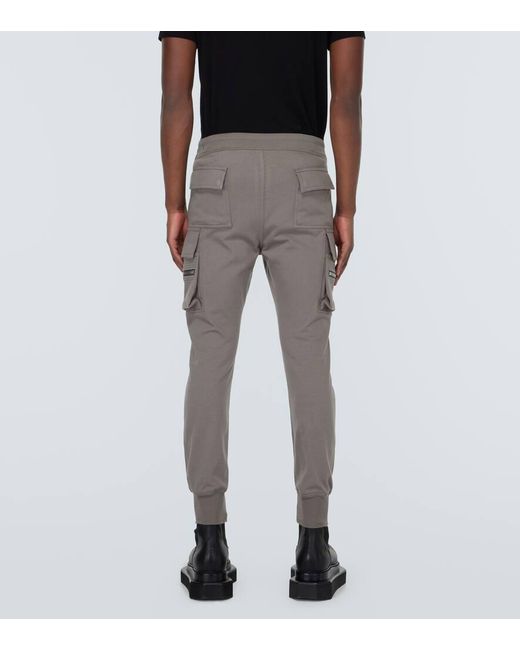 Rick Owens Gray Mastodon Cotton Jersey Cargo Pants for men