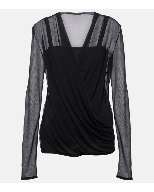 Blusa de jersey drapeada Givenchy de color Black
