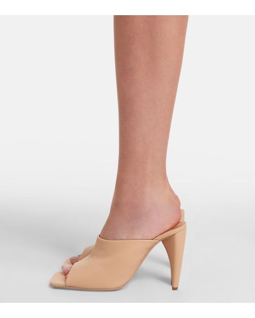 Calvin Klein Natural Palma Leather Mules