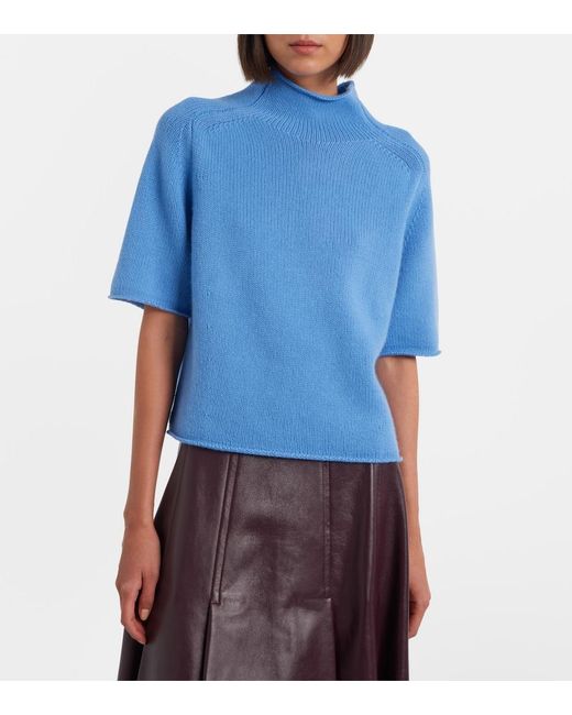 Lisa Yang Blue Fride Cashmere Turtleneck Sweater