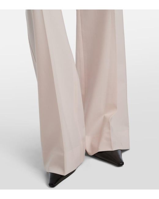 Victoria Beckham White Alina High-Rise Wide-Leg Pants