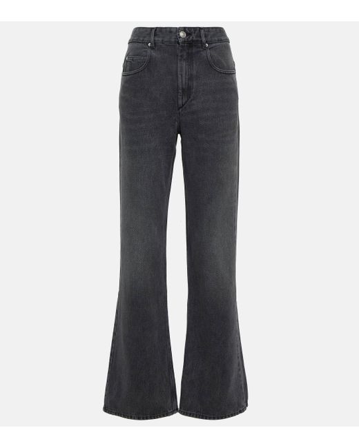 Isabel Marant Blue Belvira Mid-rise Straight Jeans