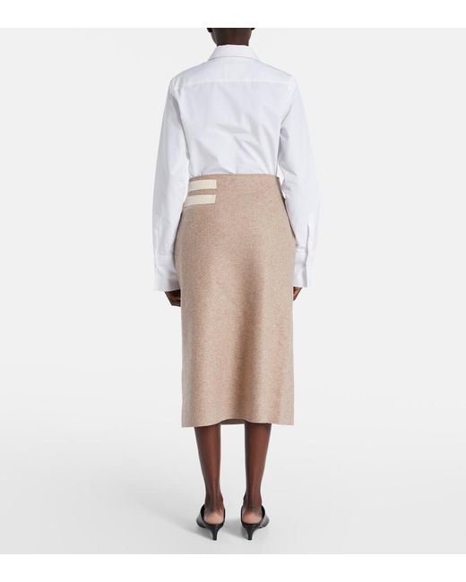 Jil Sander Natural Wool-Blend Midi Skirt