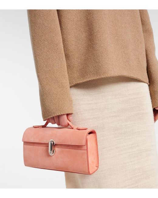 SAVETTE Pink Symmetry Suede Tote Bag
