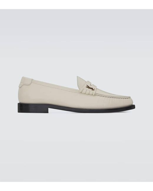 Saint Laurent White Le Loafer Leather Penny Loafers for men