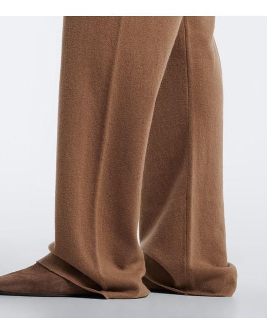 Extreme Cashmere Brown N°479 Runaway Cashmere-Blend Wide-Leg Pants