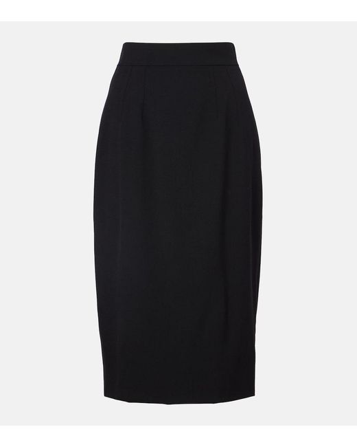 Dolce & Gabbana Black Wool-Blend Pencil Skirt