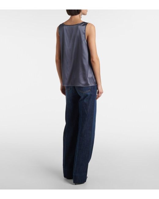 Dolce & Gabbana Blue Silk-Blend Top