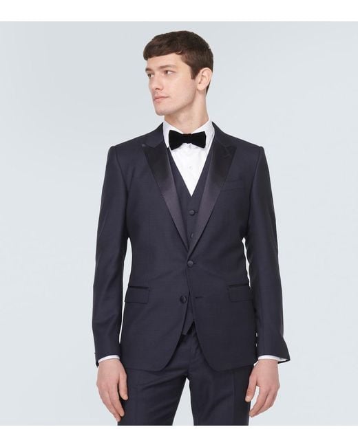 Dolce & Gabbana Blue Wool And Silk-Blend Suit for men