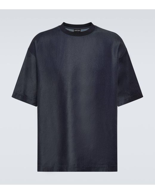 Giorgio Armani Blue Crewneck T-shirt for men