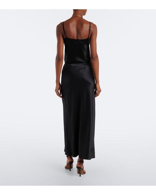 Joseph Black Isaak Silk Satin Maxi Skirt