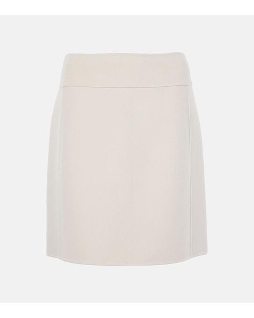 Max Mara White Wool Miniskirt