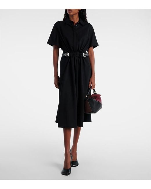 Midi Dresses Loewe de color Black