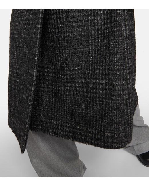 Brunello Cucinelli Black Checked Wool-Blend Coat