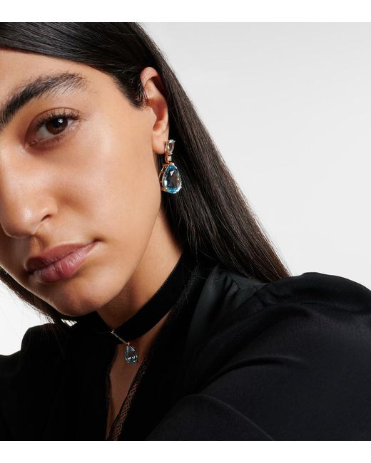 Mateo Blue Sophia 14Kt Earrings With Topaz And Diamonds