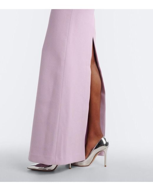 Rebecca Vallance Purple Yolanda Embellished Crepe Gown