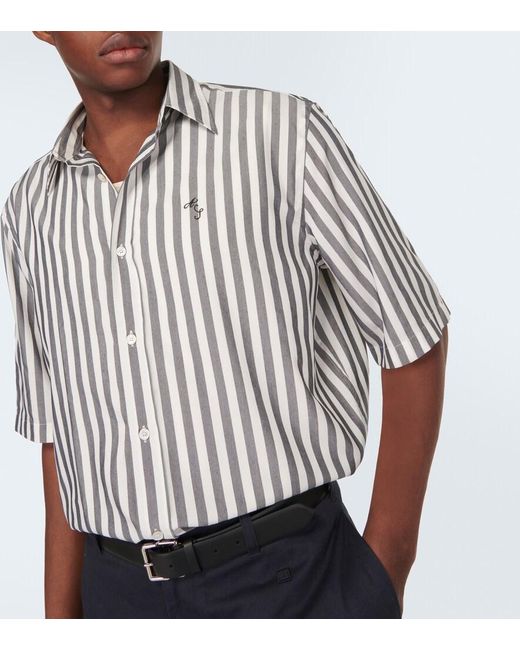 Acne White Oversized Striped Shirt for men